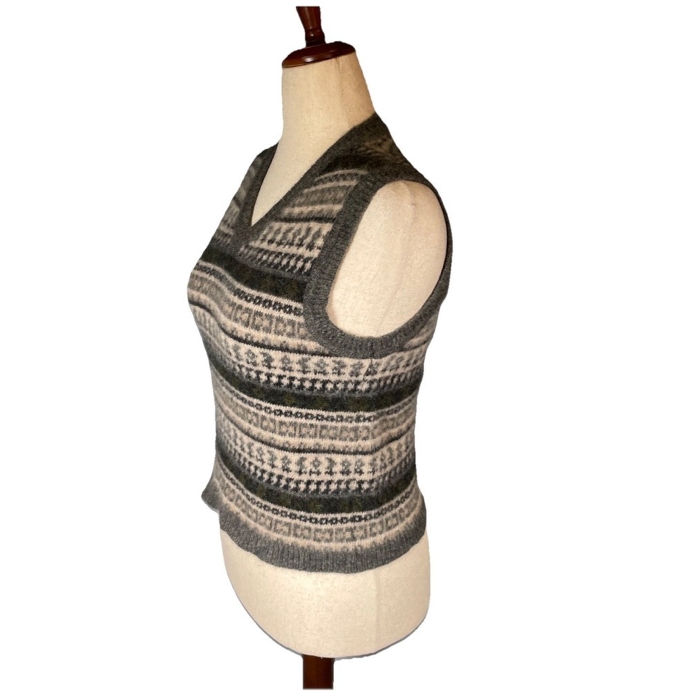 Vintage Spin Women’s Wool Vest Geometric Preppy 80s 90s Classic Size Medium - Picture 2 of 6